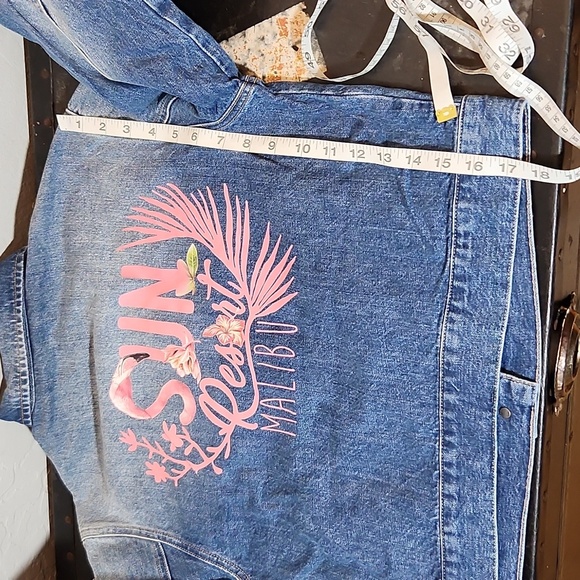 MAVI Sun Resort Maui Flamingo Sample Jean Denim Jacket Nrw Fit Small - Picture 6 of 10